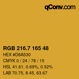カラーコード: RGB 216.7 165 48 | qconv.com