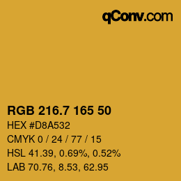 カラーコード: RGB 216.7 165 50 | qconv.com