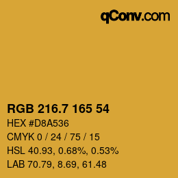 カラーコード: RGB 216.7 165 54 | qconv.com