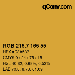 カラーコード: RGB 216.7 165 55 | qconv.com