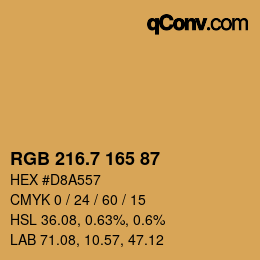 カラーコード: RGB 216.7 165 87 | qconv.com