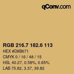 カラーコード: RGB 216.7 182.6 113 | qconv.com