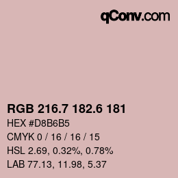 カラーコード: RGB 216.7 182.6 181 | qconv.com