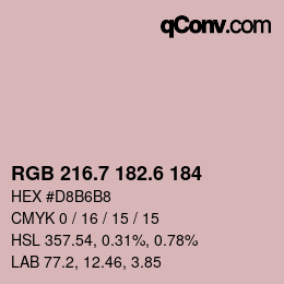 カラーコード: RGB 216.7 182.6 184 | qconv.com