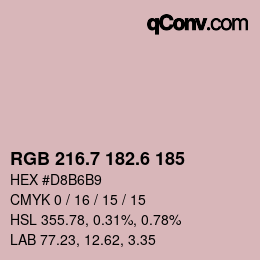 カラーコード: RGB 216.7 182.6 185 | qconv.com