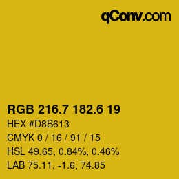 カラーコード: RGB 216.7 182.6 19 | qconv.com