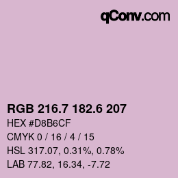 カラーコード: RGB 216.7 182.6 207 | qconv.com