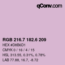 カラーコード: RGB 216.7 182.6 209 | qconv.com