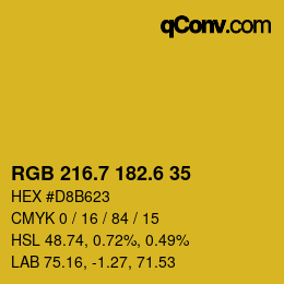 カラーコード: RGB 216.7 182.6 35 | qconv.com