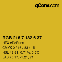 カラーコード: RGB 216.7 182.6 37 | qconv.com