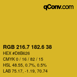 カラーコード: RGB 216.7 182.6 38 | qconv.com