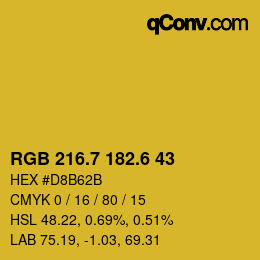 カラーコード: RGB 216.7 182.6 43 | qconv.com