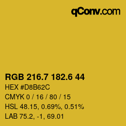 カラーコード: RGB 216.7 182.6 44 | qconv.com