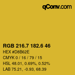 カラーコード: RGB 216.7 182.6 46 | qconv.com