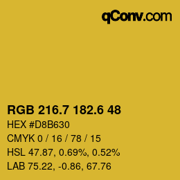 カラーコード: RGB 216.7 182.6 48 | qconv.com