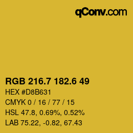 カラーコード: RGB 216.7 182.6 49 | qconv.com