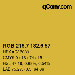 カラーコード: RGB 216.7 182.6 57 | qconv.com