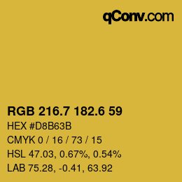 カラーコード: RGB 216.7 182.6 59 | qconv.com