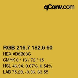 カラーコード: RGB 216.7 182.6 60 | qconv.com