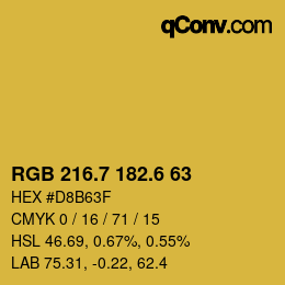 カラーコード: RGB 216.7 182.6 63 | qconv.com