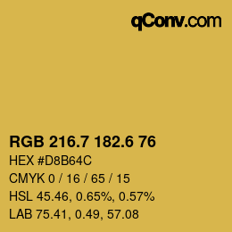カラーコード: RGB 216.7 182.6 76 | qconv.com