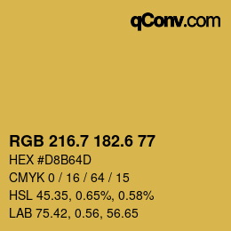 カラーコード: RGB 216.7 182.6 77 | qconv.com