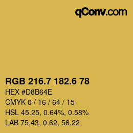 カラーコード: RGB 216.7 182.6 78 | qconv.com