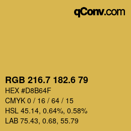 カラーコード: RGB 216.7 182.6 79 | qconv.com