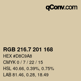 カラーコード: RGB 216.7 201 168 | qconv.com