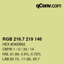 カラーコード: RGB 216.7 219 146 | qconv.com