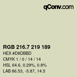 カラーコード: RGB 216.7 219 189 | qconv.com