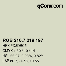 カラーコード: RGB 216.7 219 197 | qconv.com