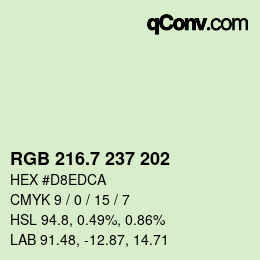 カラーコード: RGB 216.7 237 202 | qconv.com