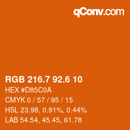 カラーコード: RGB 216.7 92.6 10 | qconv.com