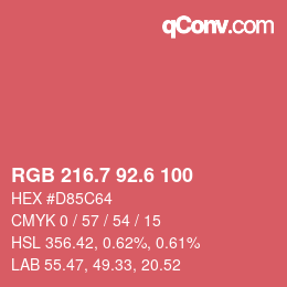 カラーコード: RGB 216.7 92.6 100 | qconv.com