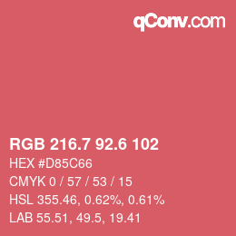 カラーコード: RGB 216.7 92.6 102 | qconv.com