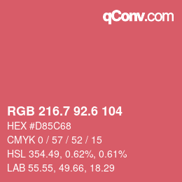 カラーコード: RGB 216.7 92.6 104 | qconv.com