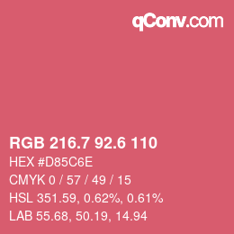 カラーコード: RGB 216.7 92.6 110 | qconv.com