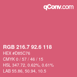 カラーコード: RGB 216.7 92.6 118 | qconv.com