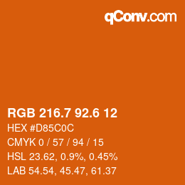 カラーコード: RGB 216.7 92.6 12 | qconv.com