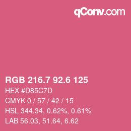 カラーコード: RGB 216.7 92.6 125 | qconv.com