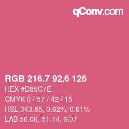 カラーコード: RGB 216.7 92.6 126 | qconv.com