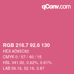カラーコード: RGB 216.7 92.6 130 | qconv.com