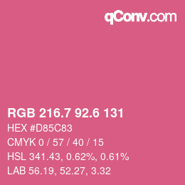 カラーコード: RGB 216.7 92.6 131 | qconv.com