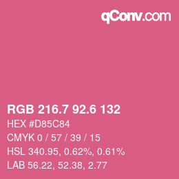 カラーコード: RGB 216.7 92.6 132 | qconv.com