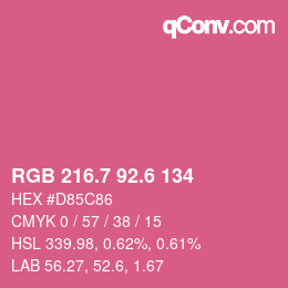 カラーコード: RGB 216.7 92.6 134 | qconv.com