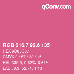 カラーコード: RGB 216.7 92.6 135 | qconv.com