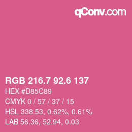 カラーコード: RGB 216.7 92.6 137 | qconv.com