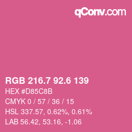 カラーコード: RGB 216.7 92.6 139 | qconv.com
