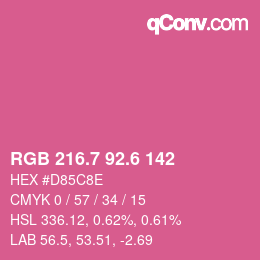 カラーコード: RGB 216.7 92.6 142 | qconv.com